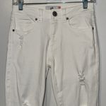 CAbi High Rise Slim Jeans Distressed Stretch Denim White Women’s 0 Photo 3
