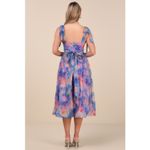 Lulus NWT  Flowering Day Dream Purple Floral Organza Midi Bubble Dress Size XXL Photo 2