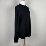 Wintersilks Sweater Womens XL Black Mock Neck Long Sleeve Silk Cotton Minimalist Photo 3