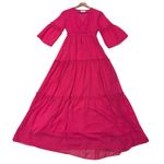 Faeriesty Swiss Dot Surplice Neck Flounce Sleeve Ruffle Hem Dress Photo 2