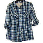 Dress Barn  Women's Multi-Blue Plaid Top Photo 0