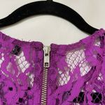 For Love & Lemons  Fuchsia Purple Lace Dress Womens S Sheer Bodycon Long Sleeve Photo 5