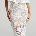 VICI Elegant White Lace Strapless Mini Dress Bridal Bachelorette Small Photo 0