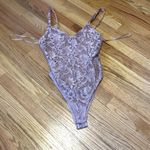 Mi Ami Lace Button Front Teddy Bodysuit Lilac Purple Adjustable Straps Layering Size M Photo 5