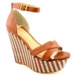 Pour La Victoire Italian Made Leather Soled Platform Wedges Size 6 Photo 3