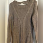 Mystree  Brown Mix Media Angora Blend Long Sleeve Sweater Dress Size Large Midi Photo 2