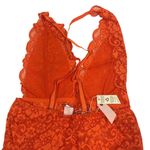 FREE PEOPLE x HAH Lace Bodysuit Sz XS Burn Orange Feminine Party Resort Boho NWT Photo 8