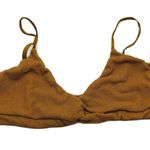 Good American  Crinkle Always Fit Twist Bikini Top Textured Bronze Brown 7 US 4XL Photo 3