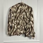 Chico's Zenergy by Chico’s Brown/Beige Zip Up Abstract Print Jacket Size 2 Photo 1