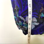 Yumi Kim Floral Back Cut Out Short Sleeve Silk Black Blue Dress S Photo 11