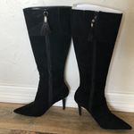 Ralph Lauren Black Suede Knee-high Boots (designer Brand) Photo 1
