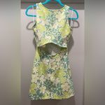 Cotton On Retro 60s Mod Neon Green Floral Print Mini Dress - XS Photo 6