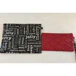 Brighton  Holiday Wristlet Pouch Set Red Quilted Heart Black Joy Script Bag Photo 1