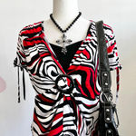 Notations Vintage Red Babydoll Top Grunge Gothic Indie Sleaze 90s Mall Goth Large Photo 0