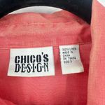 Chico's Vintage Chico’s 100% Linen Pink Bombay Button Down Shirt Size XL Roll Tab‎ Photo 2
