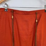 Requirements Vintage  Maxi Skirt Womens Medium Orange Linen Boho Western Beaded Photo 4