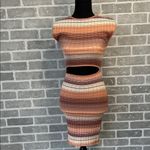 Aritzia Wilfred Cut Out Knit Bodycon Dress Womens Size Small Orange Photo 1