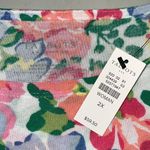 Talbots Woman NWT Size 2X Floral Print - Chiffon Hemline Sweater Top Blouse Photo 3