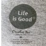 Life is Good Long Sleeve Gray Pullover Crusher Tee Shirt ~ Women's Top Size MED Photo 6