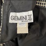 Vintage 80s Gemini II Dress Black Cream Check ILGWU USA Suit Midi Size Medium Photo 5