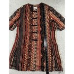 R & M Richards VTG Karen Kwong Blouse Women 10 Tunic Slits Gold Buttons Aztec Southwestern Boho Photo 3