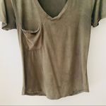 Z Supply  Suede V-Neck Tee Shirt Green Sz Small Photo 2
