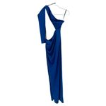 Katie May  Blue Cut Out Strapless One Sleeve Side Slit Maxi Dress Gown Size M Photo 2