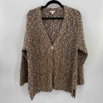Pure J. Jill Cardigan Sweater Womens Large Brown Acrylic Polyester Blend Pockets Photo 1