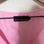 Tuckernuck  Pomander Place Pink Lizzie Mini Dress Babydoll Poplin V-Neck Size M Photo 3