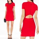 BCBGMAXAZRIA  Kaylen Embellished Cutout Back Dress in Red Berry Size M Photo 1