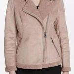 Calvin Klein Faux Shearling Suede Fur Jacket Blush Coat Photo 1