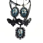 Handmade Gothic Victorian "Moonlit Wings" Gothic Fairy Necklace & Earrings Set Photo 0