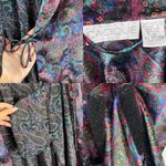 Cacique Vintage Paisley Satin Robe Medium 90s Lingerie Multicolor Photo 3