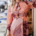 NWT divine heritage paisley orchid mini dress s Orange Photo 10