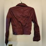 Decree  burgundy Faux leather jacket size womens small Photo 1