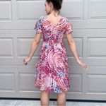 Sundance  100% Silk Tie Dye Print Short Sleeve Ruffle Garden Party Midi Dress Photo 1