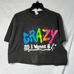 Vintage Signal Black Cropped Multicolor Crazy As I Wanna B Cropped T Photo 0