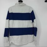 LF CARMAR NAVY BLUE & WHITE STRIPED COTTON LOOSE FIT BUTTON DOWN SMALL Photo 3