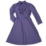 1970s Kevin Stuart Petites Vintage Jabot Tie Neck Purple Midi Dress Union Photo 8