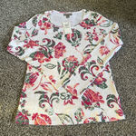 Style & Co New  Printed White with fall tones Scoop-Neck Knit Long Sleeve Top XS Photo 0