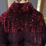 Anthropologie Maeve by 'Vera' Deep Purple Sequin Velvet Puffer Jacket Size 2X Photo 8