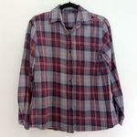 Brandy Melville Purple Plaid Button Down Shirt Photo 1