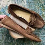 Coach  Fortunata brown suede signature logo loafers, size 7.5M Photo 0
