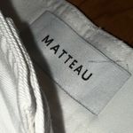 MATTEAU Wide Straight Leg Trouser Pant Organic Cotton White Zipper size 4 Photo 4