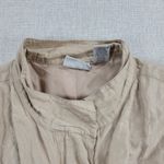 Chicos Women's Jacket 1 Beige Silk Metallic Snap Button Zip Lightweight Blazer Brown Size 10 Photo 2