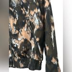 H&M  Women's Black and Tan Satin Abstract Print Bomber Jacket Photo 2