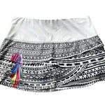 Lucky In Love Tennis Skort Ruffle Colorful Tassel Print Athletic Womens Xlarge White Size XL Photo 0