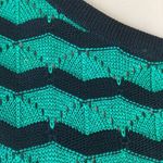 Misook  Green & Black Knit Striped Sleeveless Top L Photo 5