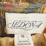 Vintage Sedona Clothing Company Tapestry Jacket S Aztec Boho Southwest Artsy Tan Photo 8