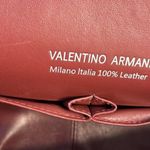 VALENTINO ARMANI Italian Lambskin Leather Pewter Chain Immaculate Silver Photo 9